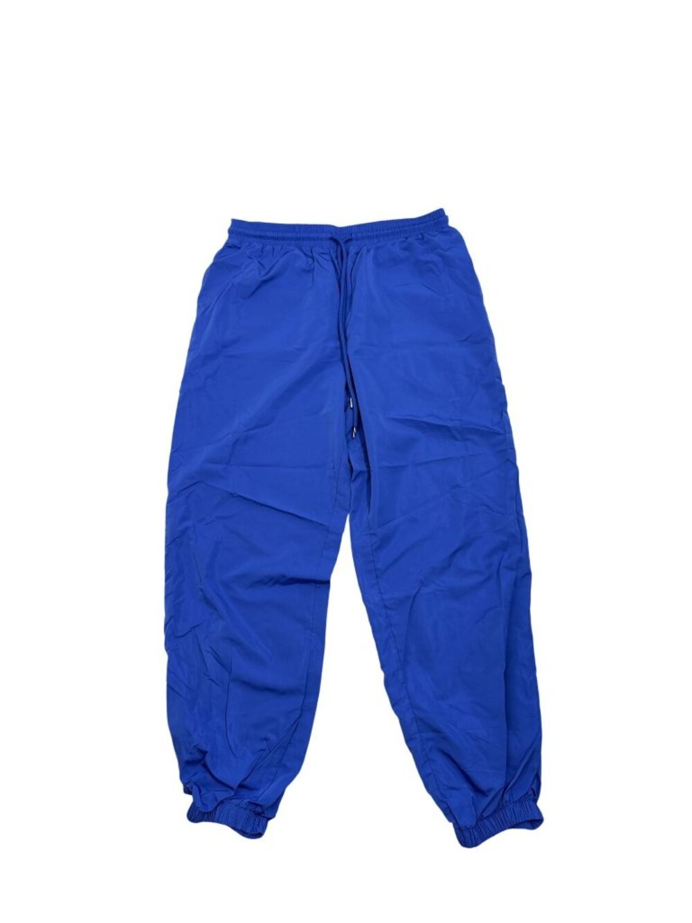 Forever 21 Cobalt Blue Nylon Joggers Size Large Elastic Drawstring Waist B41 - Picture 2 of 7